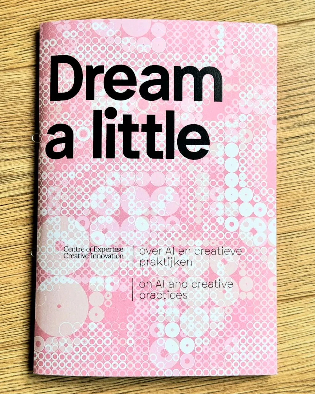The Dream a Little publication, issued by the Centre of Expertise for Creative Innovation—a gathering of reflections on creative practice with AI. 