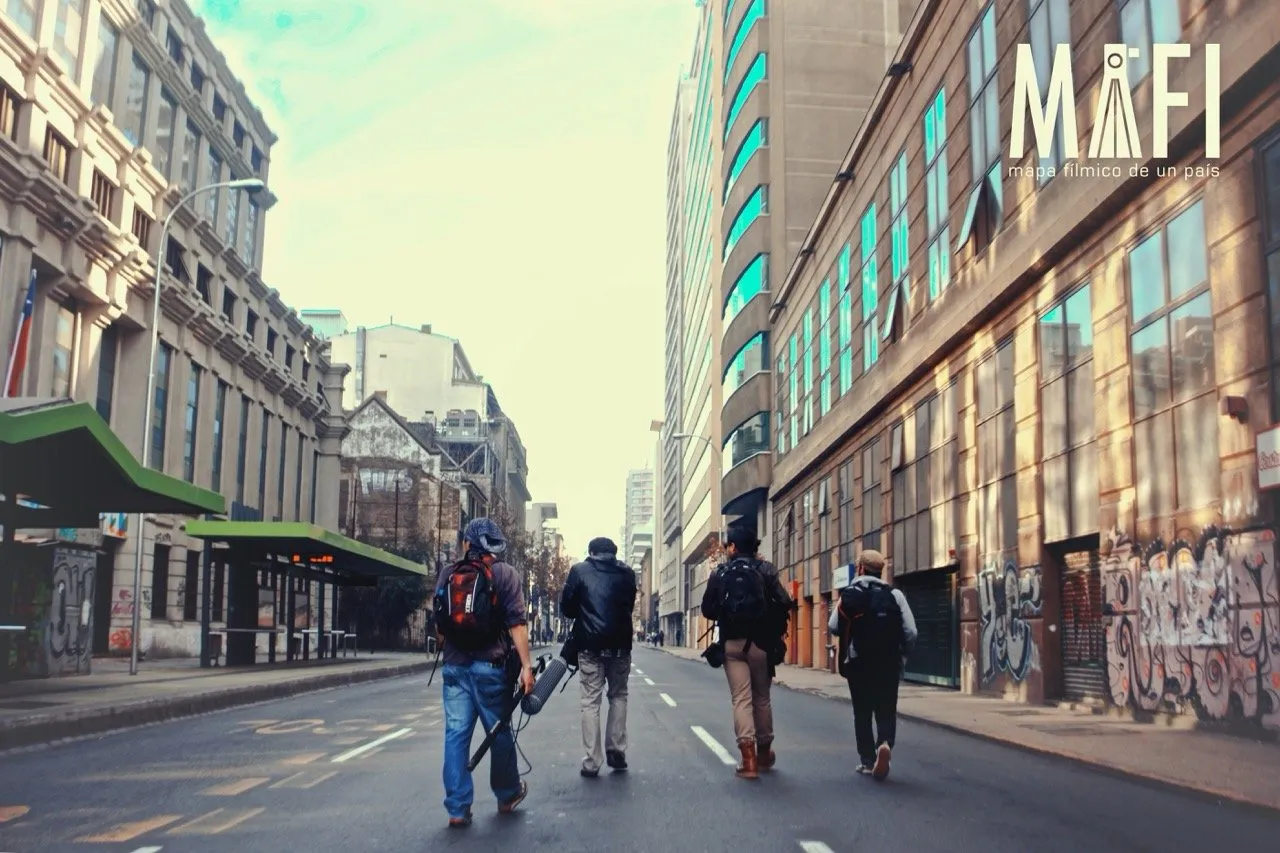 Members of MAFI collective in the streets of Santiago