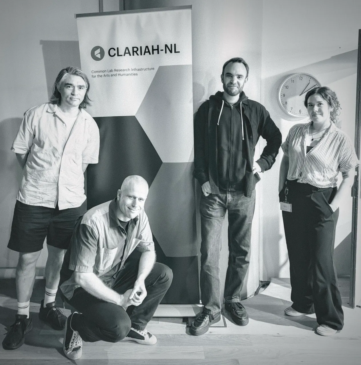 Me with Christian Olesen (organiser), Antonio Luco (participant) and Mary-Joy van der Deure (organiser) at the International Institute of Social History.
