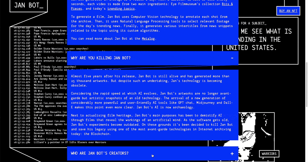 Jan Bot’s catalogue during the period when the self-destruction script was erasing his films.